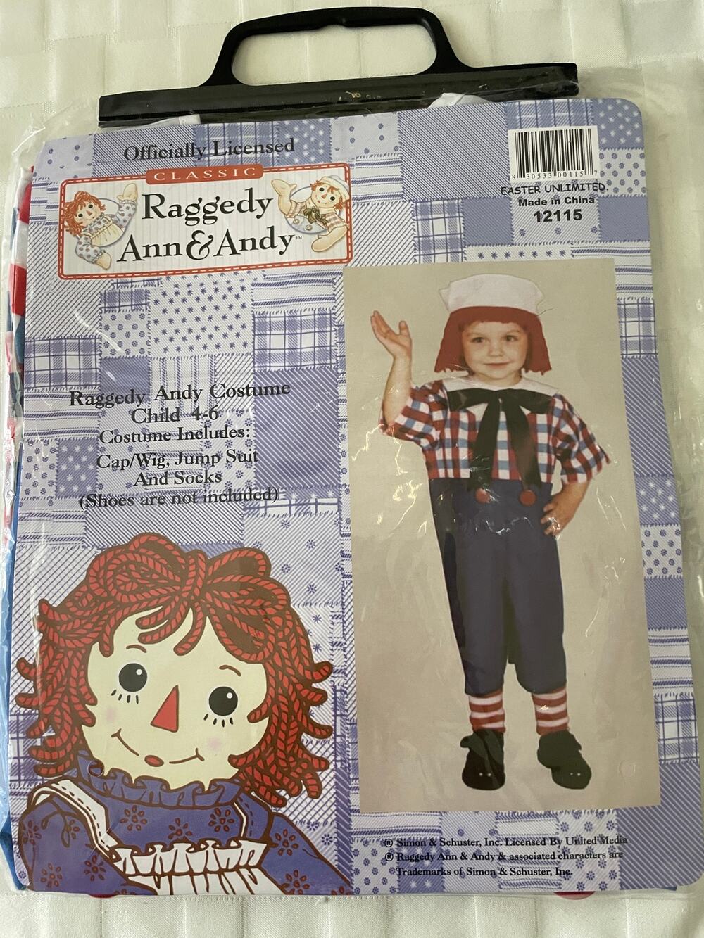 BOYS RAG RAGGEDY ANDY DOLL HALLOWEEN COSTUME DRESS 4-6 12115 NEW